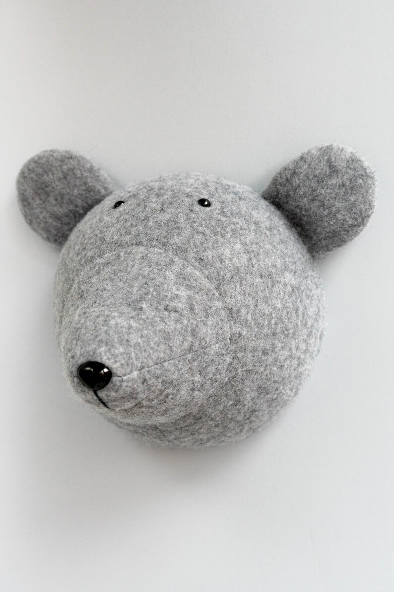 Plush Bear head Woodland decor Felt Animal Head Wall Decor Etsy