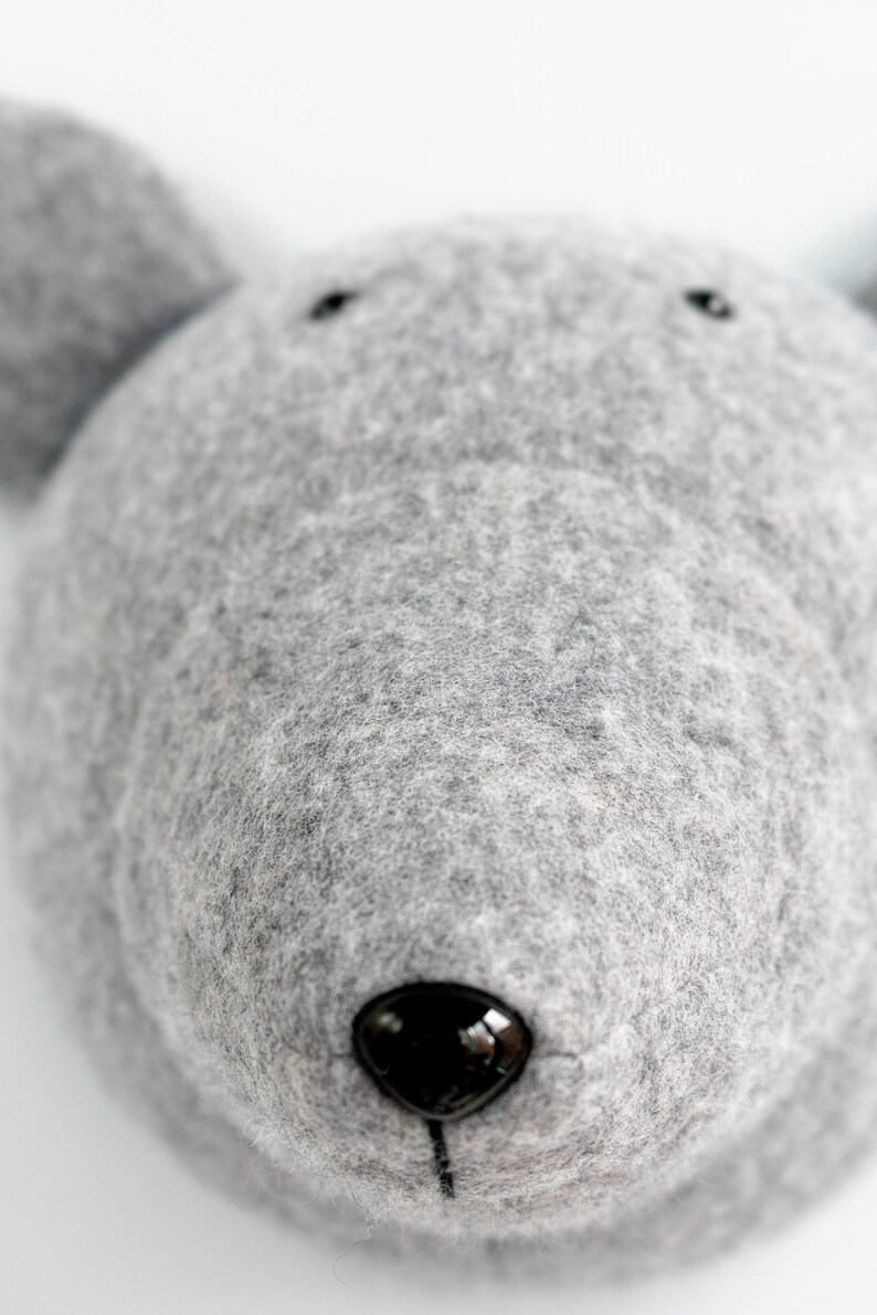 Plush Bear Head Woodland Decor Felt Animal Head Wall Decor Etsy