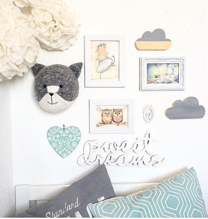 soft animal head wall decor