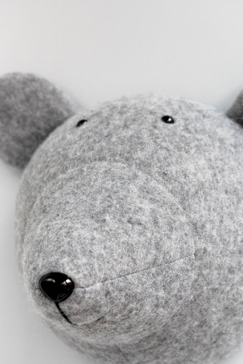Plush Bear head Woodland decor Felt Animal Head Wall Decor | Etsy