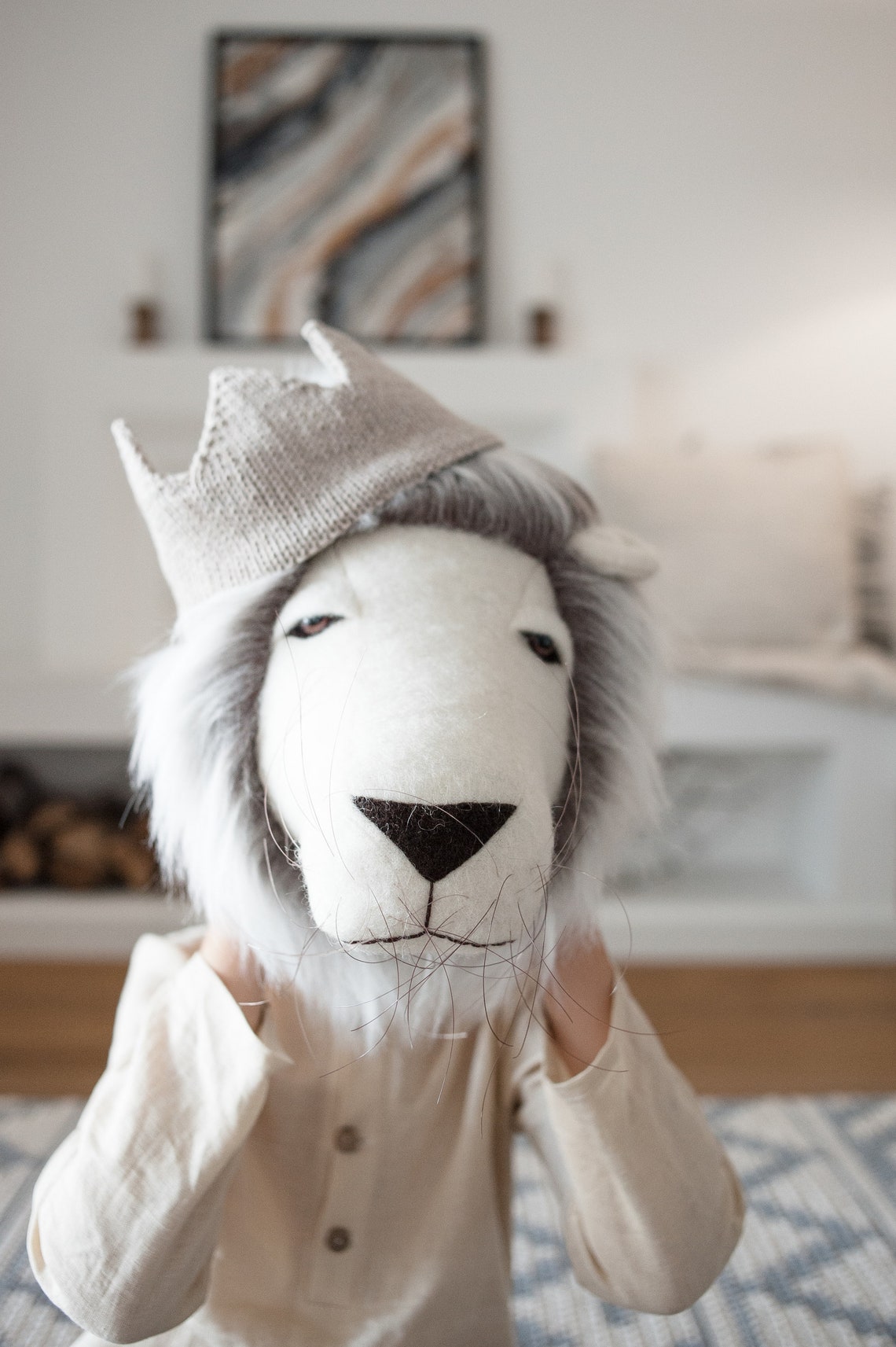 Faux Animal Head Wall Mount for Safari Nursery Decor Felt Etsy