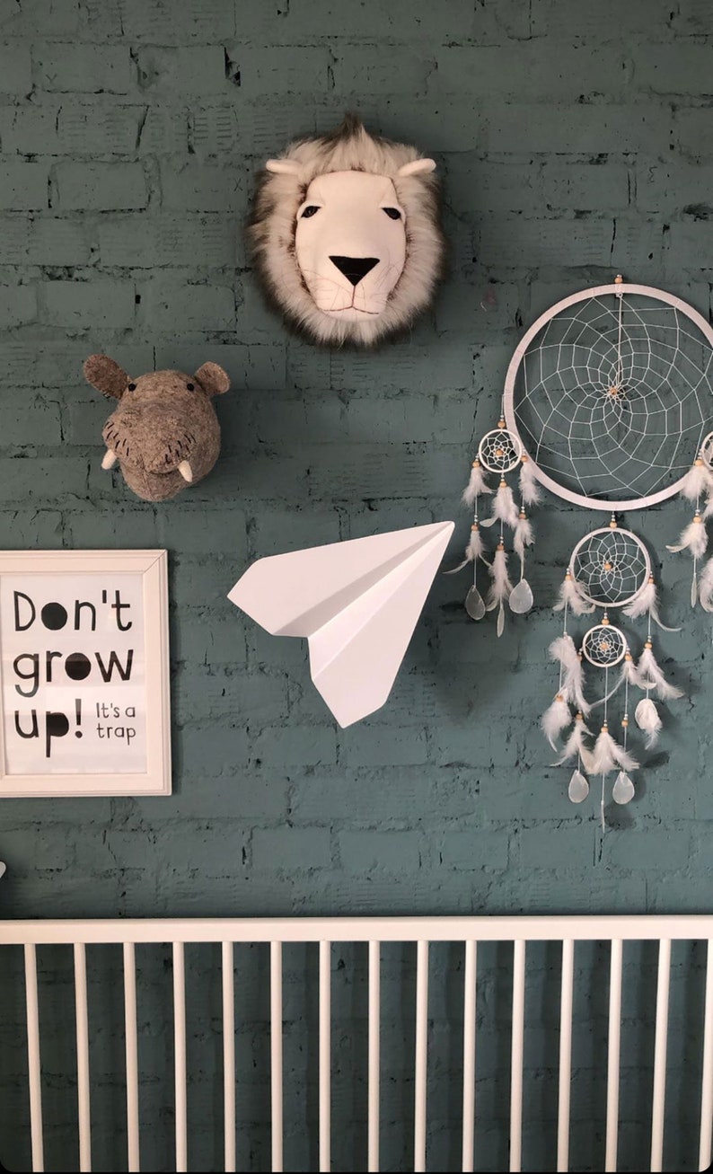 Faux Animal Head Wall Mount for Safari Nursery Decor Felt Etsy