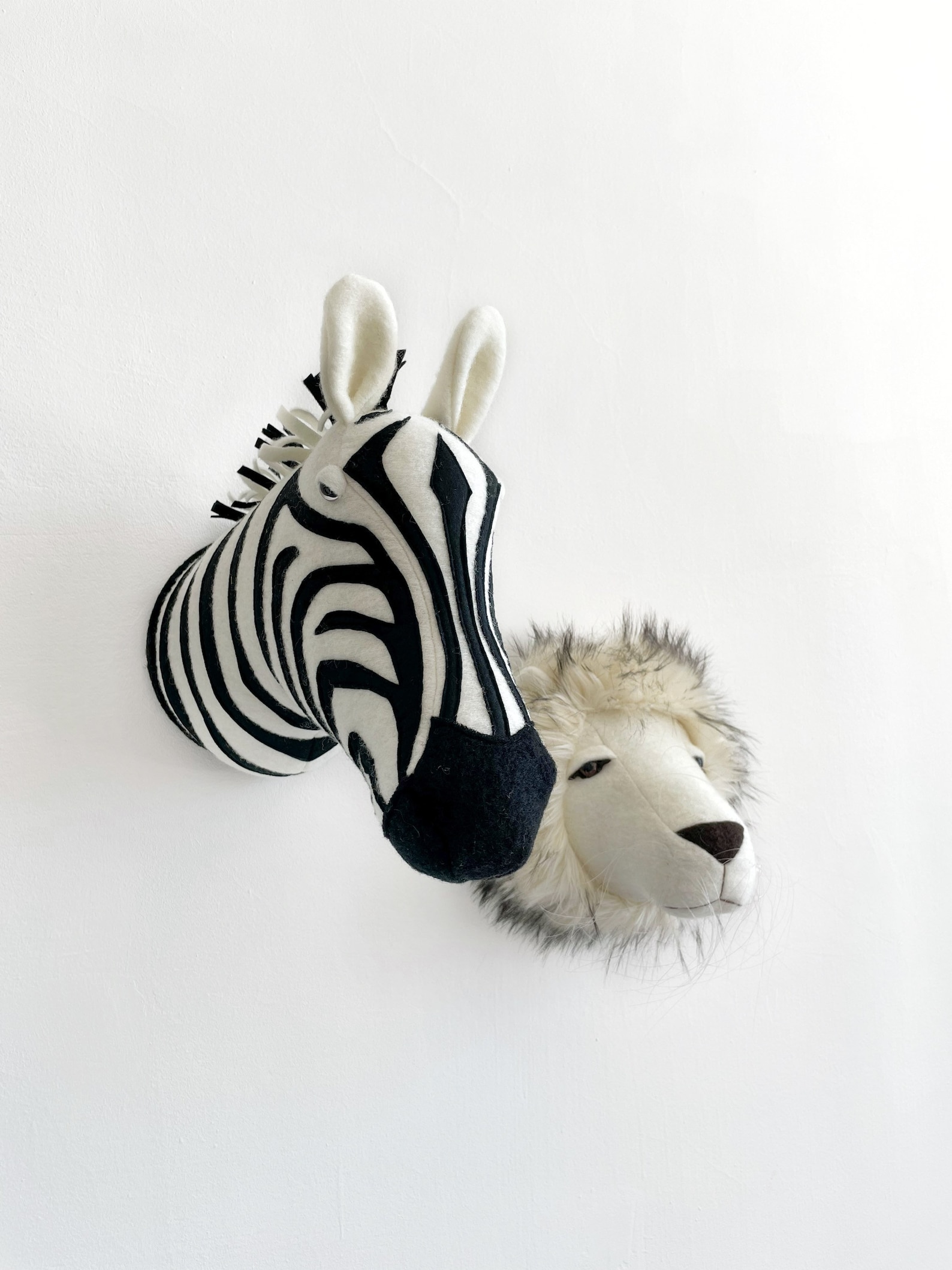 Set of 2 Animal Head Wall Decor Zebra and Lion Head Safari Etsy