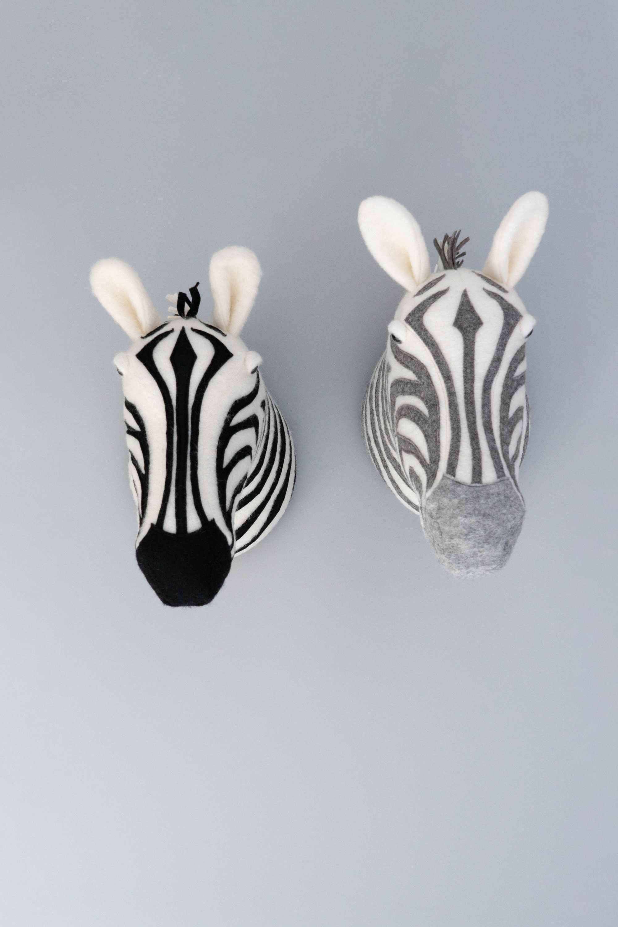 Zebra head on the wall Felt Faux Taxidermy Head Fabric Wall Etsy