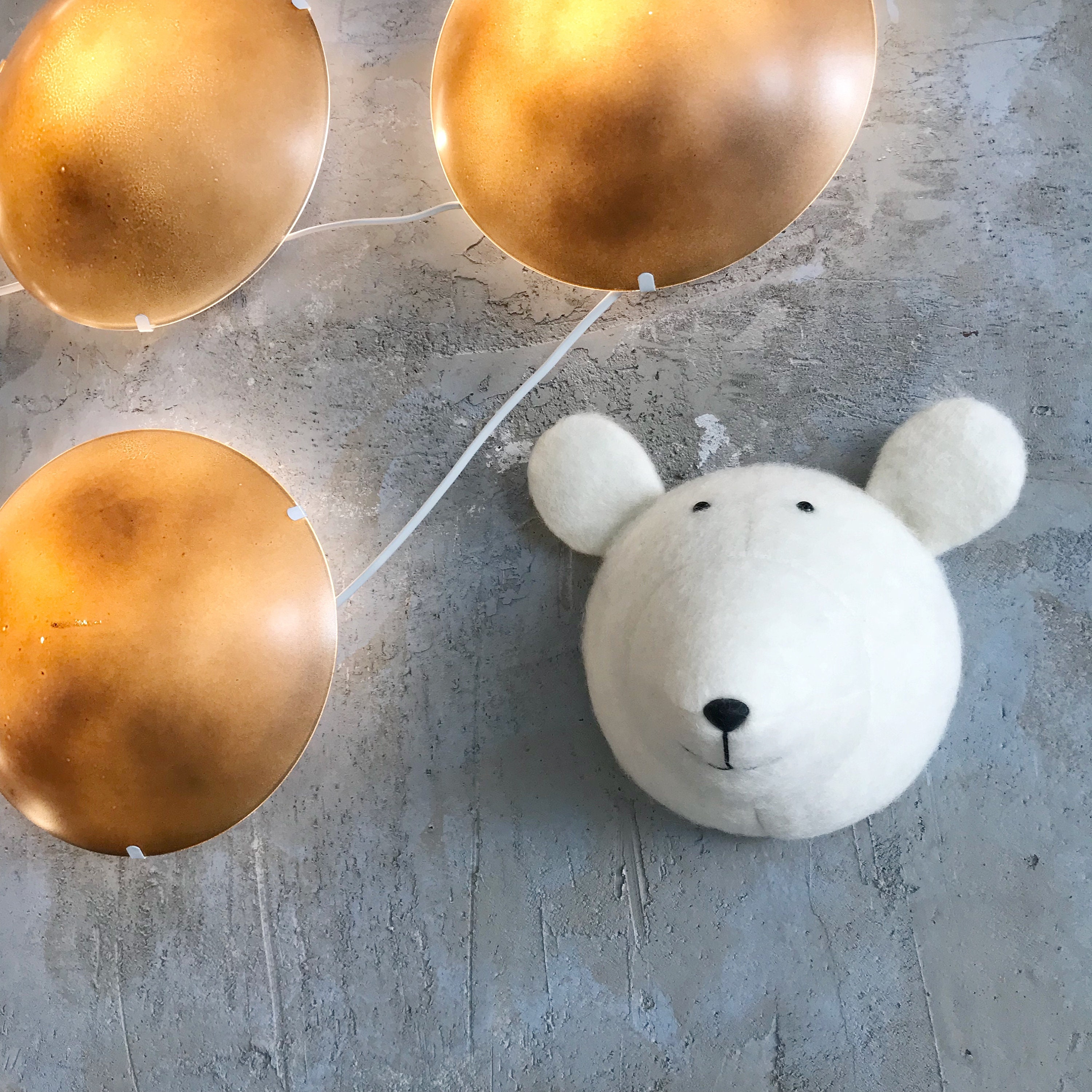 Set of 3 Felt Animal Head Wall Decor for Monochrome Nursery Etsy