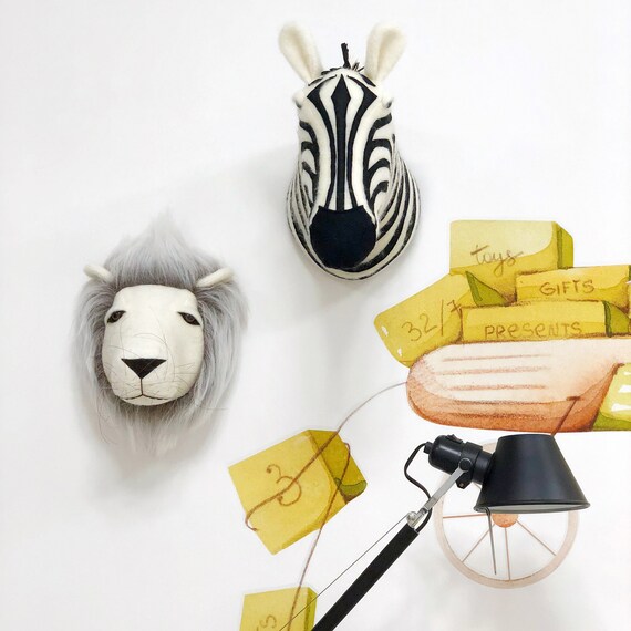 soft animal head wall decor