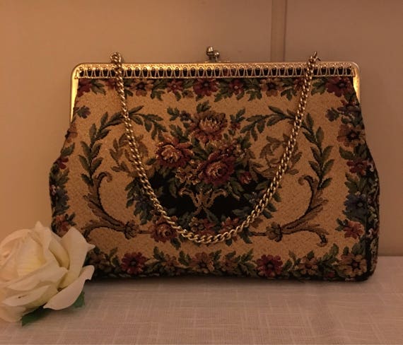 Vintage tapestry-purse