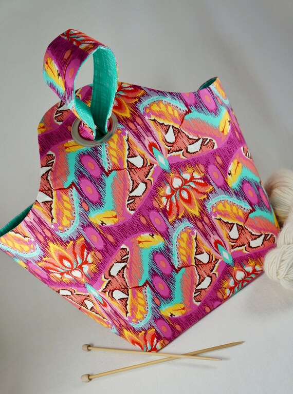 Reversible Project Bag,knitting Project Bag With Butterfly's,arm