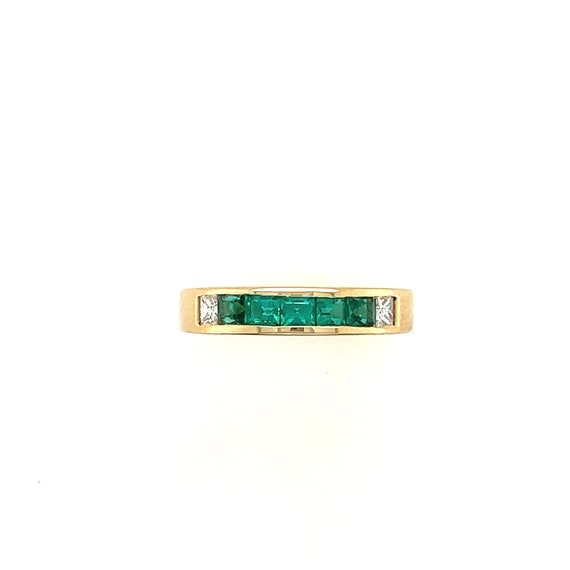 Retro Gold 1.3 Carat Natural Green Emerald and Co… - image 5