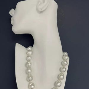 Signed JKa White Australian South Sea 14-17.5mm Cultured Baroque Pearl Necklace