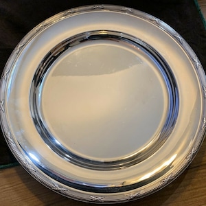 Vintage Christofle Paris France Sterling Silver Round Platter 925 Never Used
