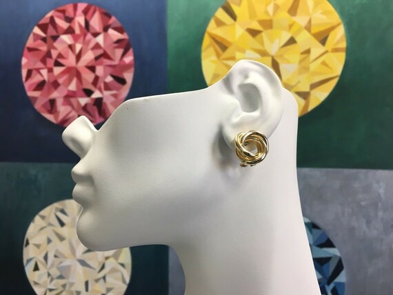 Rare Italian 8.9g 18k 750 Stunning GOLD Earrings … - image 2