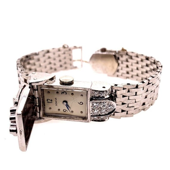 Ladies Vintage Platinum Geneva .60 Carat Natural D