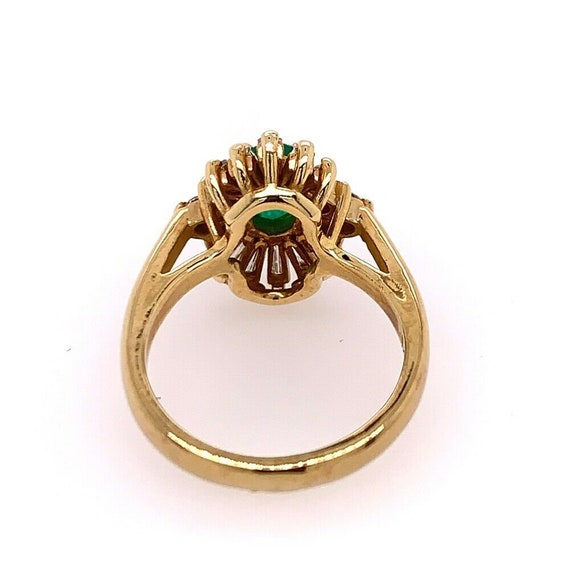 1.30 Carat Retro Gold Ring Natural Oval Green Eme… - image 4