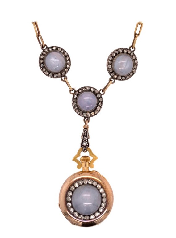 Original Boucheron Star Sapphire and Diamond Gold Nec… - Gem