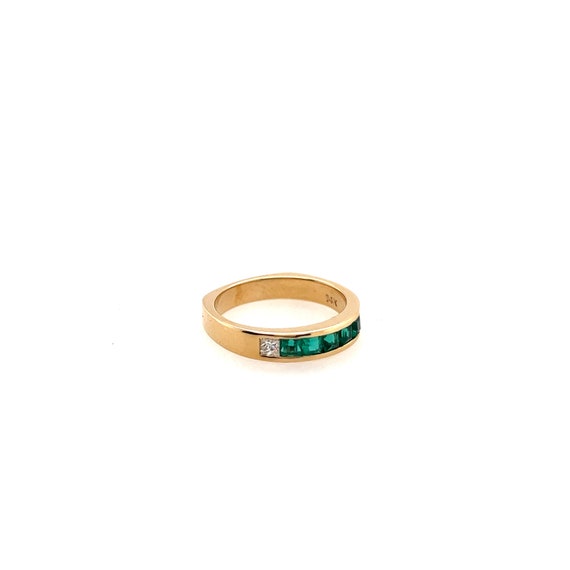 Retro Gold 1.3 Carat Natural Green Emerald and Co… - image 2