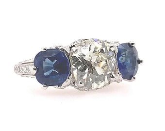 Art Deco Certified 2.48 Carat Natural Old European K VS Diamond Engagement Ring