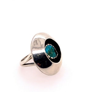 Estate Silver Native Natural Turquoise 6.71g Vintage Gem Stone Antique Navajo