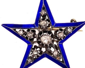 Broche de oro eduardiano con diamante rosa natural de mina antigua de 0,45 quilates, circa 1920