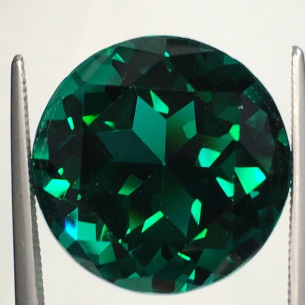 10mm Round Glass Imitation Colombian Emerald-like Green Gem Loose Stone
