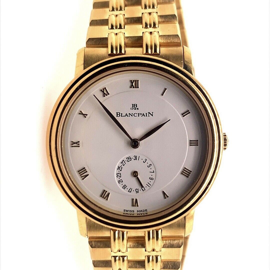 Buy Original Blancpain Villeret Yellow Gold Watch Bracelet Automatic  Display Case Online in India