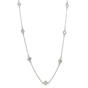 Tiffany&Co Elsa Peretti 2.5 Appx Carat Natural Diamonds by the Yard Platinum Necklace