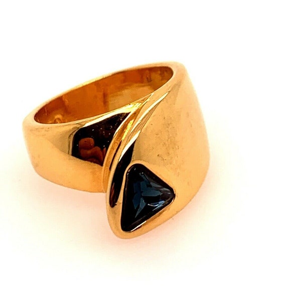 Retro Gold Ring 1 Carat Natural Deep Blue Sapphire