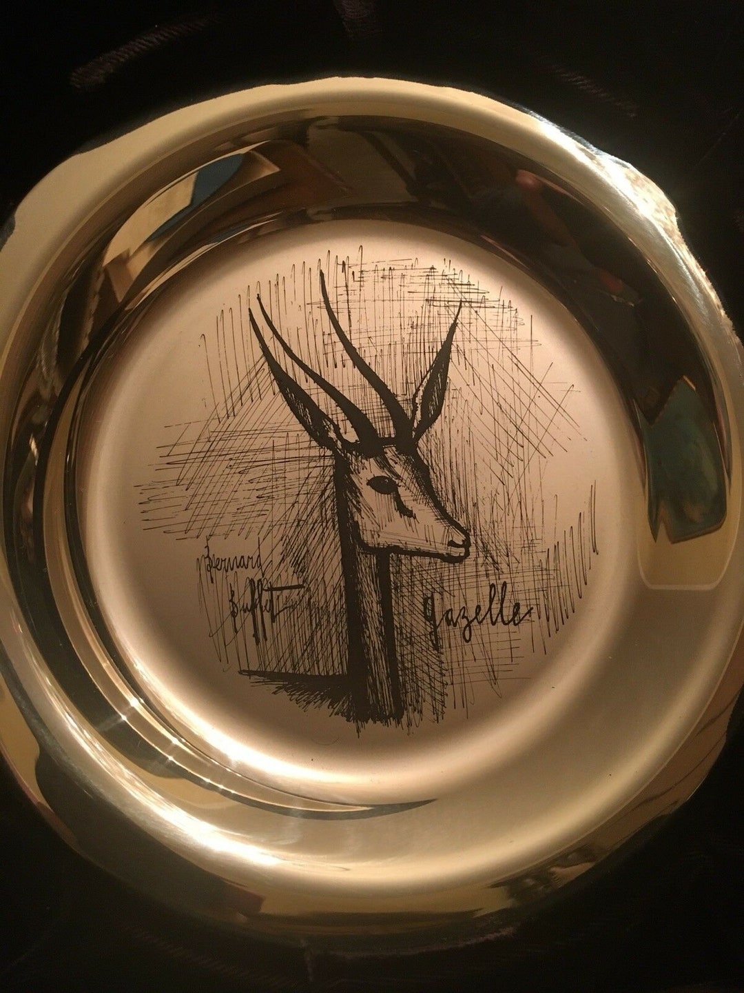 Bernard Buffet GAZELLE Plate Sterling Silver Collector Franklin