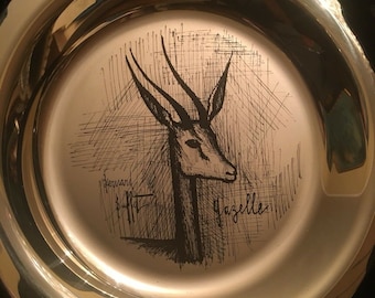 Bernard Buffet GAZELLE Plate Sterling Silver Collector Franklin