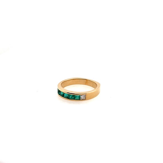 Retro Gold 1.3 Carat Natural Green Emerald and Co… - image 4