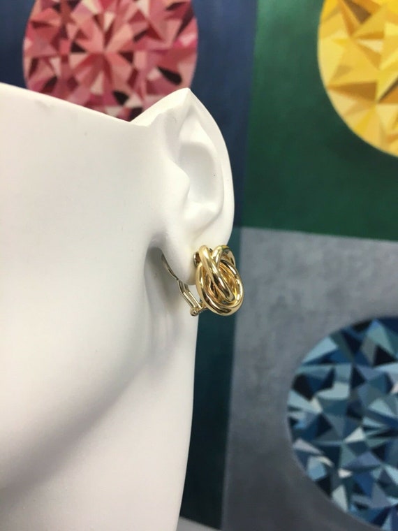 Rare Italian 8.9g 18k 750 Stunning GOLD Earrings … - image 3
