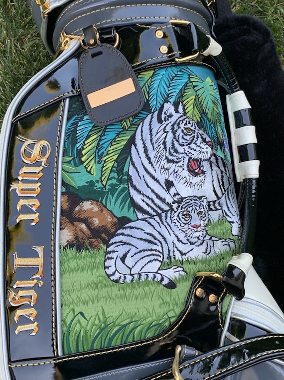 Super Tiger ゴルフバッグ ミントグレー 手刺繍 ハンドクラフト 日本製 スーパータイガー ゴルフ