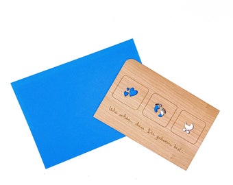 Wooden card for birth