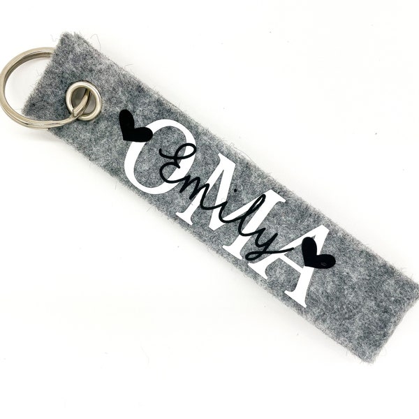 Personalized Felt Keychain / Keychain with Name / Mom / Dad / Mom / Dad / Grandma / Grandma / Grandpa