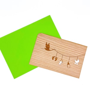 Holzkarte zur Geburt