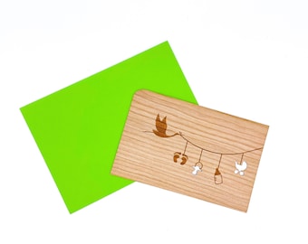 Wooden card for birth