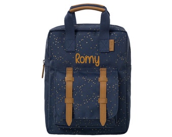 Backpack with name Fresk blue/gold for kindergarten daycare gym bag change of clothes change of clothes personalized kindergarten backpack