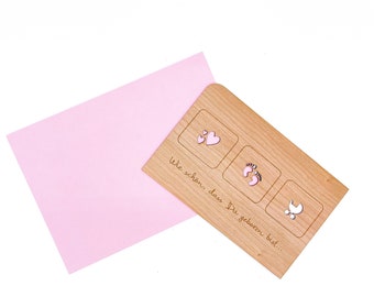 Wooden card for birth