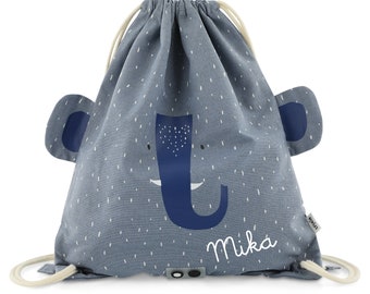 Gym bag with the name Trixie Elephant for kindergarten, daycare, gym bag, change of clothes, personalized sports bag