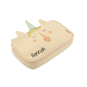Trousse avec nom Trixie Licorne pour école maternelle trousse personnalisée