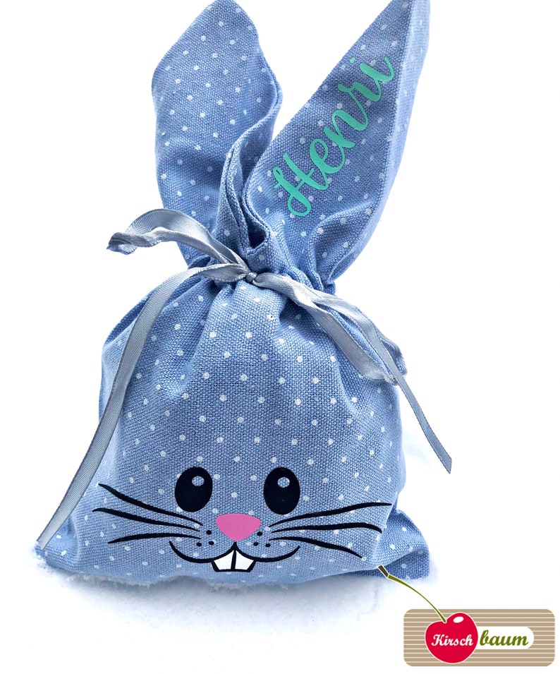 Easter bag named Easter baskets with the name Easter bag personalized blue / mint image 2