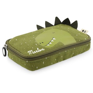 Pencil case with name Trixie Dino for school kindergarten personalized case