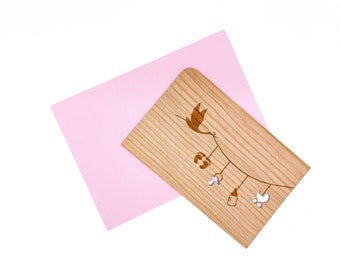 Wooden card for birth