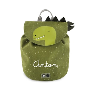 Mini backpack with name Trixie Dino for kindergarten daycare gym bag change of clothes personalized kindergarten backpack