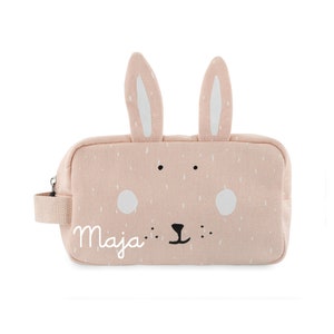 Toiletry bag with name Trixie Rabbit for children, toiletry bag, wash bag, bag for utensils, holiday travel bag for children, personalized