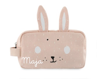 Toiletry bag with name Trixie Rabbit for children, toiletry bag, wash bag, bag for utensils, holiday travel bag for children, personalized