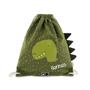 Gym bag with the name Trixie Dino for kindergarten, daycare, gym bag, change of clothes, personalized sports bag image 1