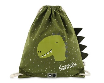 Borsa da palestra con il nome Trixie Dino per la scuola materna, l'asilo nido, la borsa da palestra, il cambio di vestiti, la borsa sportiva personalizzata