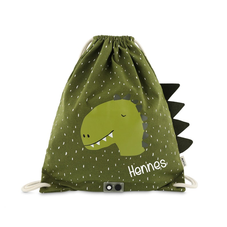 Gym bag with the name Trixie Dino for kindergarten, daycare, gym bag, change of clothes, personalized sports bag image 1