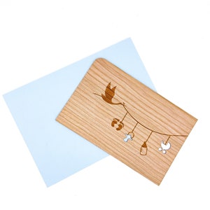 Holzkarte zur Geburt